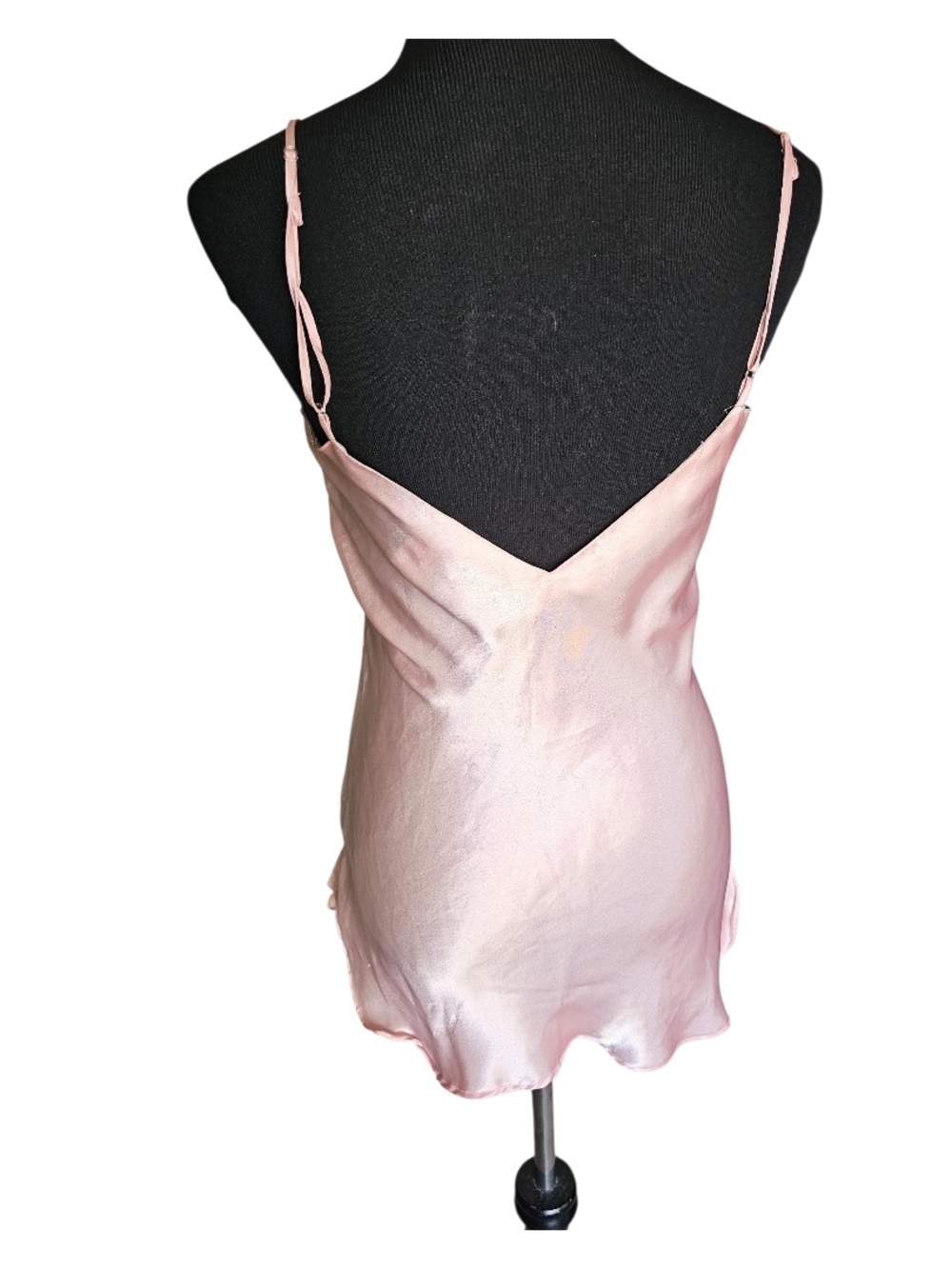 Vintage Victoria’s Secret Gold Label Pink Satin Lace Cami Slip Size P - Picture 3 of 10